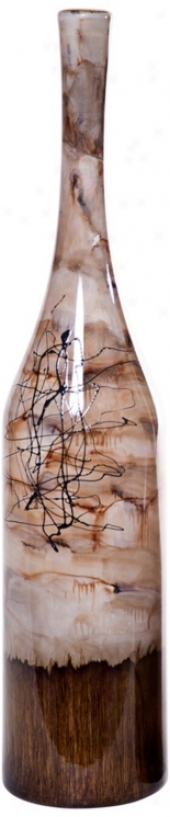 Latte Large Hand-blown Skill Glass Bottle (w6790)