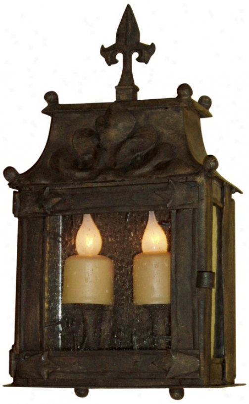 Laura Lee Fleur De Lis 2-light 17 1/2" Hogh Walo Lantern (t3559)