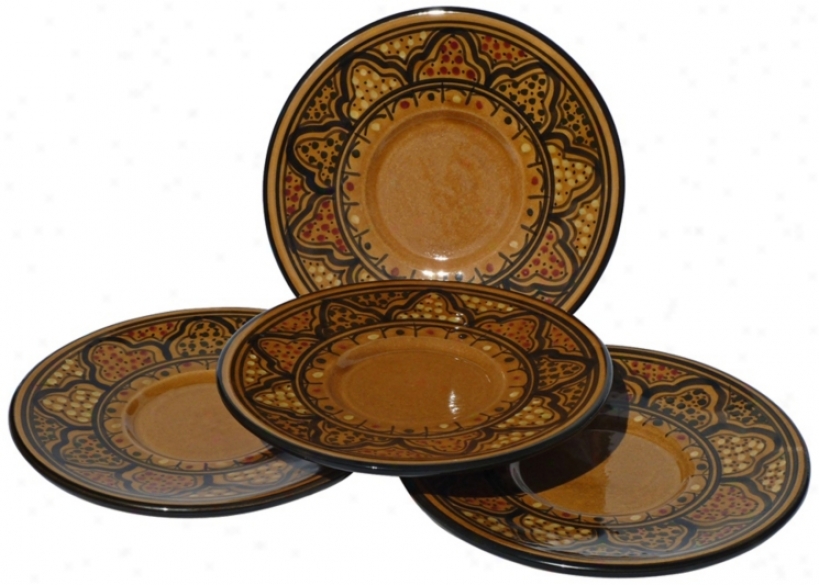 Le Souk Ceramique Honey Design Set Of 4 Saucers (x9824)