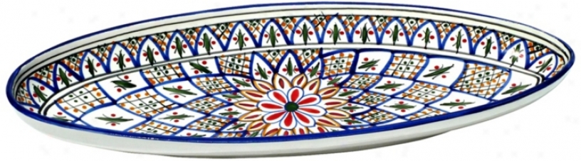 Le Souk Ceramique Tabarka Design Extra Large Oval Platter (y0073)