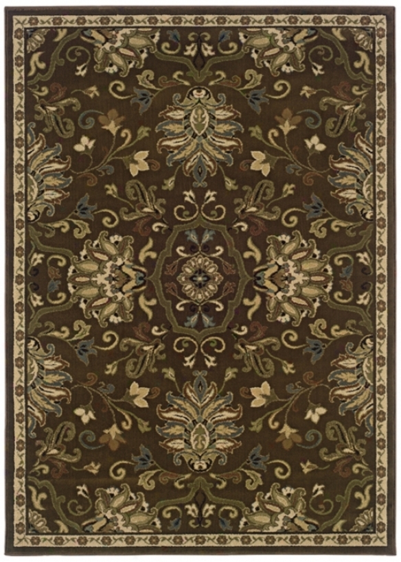 Leafy Artichoke Light 3' 10"x5' 5" Superficial contents Rug (j1863)