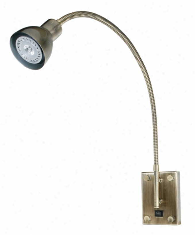 Led Antique Brass Gooseneck Plug-in Swing Arm (h5442)