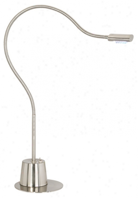 Led Extended Gooeeneck Brushed Nickel Desk Lamp (49973)