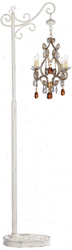 Leila Amber And Clear Glass Floor Stand Chandelier (64835-76489)