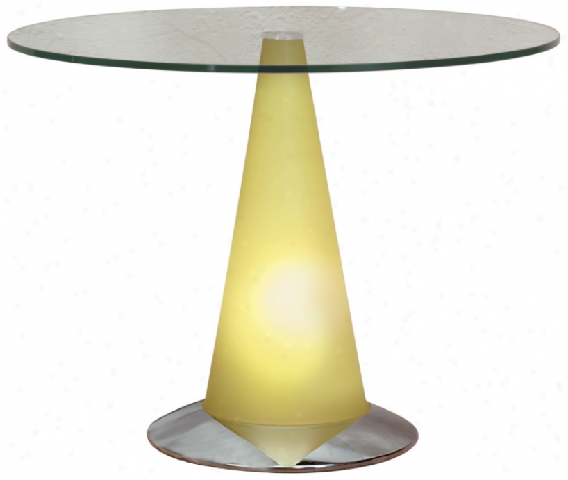 Lemon Ronud Glass Top Liguted Table (h8149)