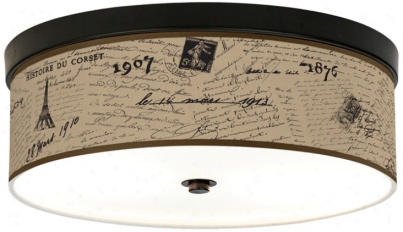 Letters To Paris Linen Giclee Energy Efficient Ceiling Light (h8795-u1651)