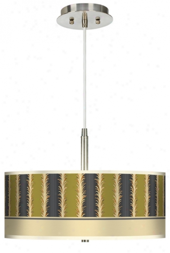 Lexington Stripe Avocado Giclee Pendant Chandelier (g9447-j2612)