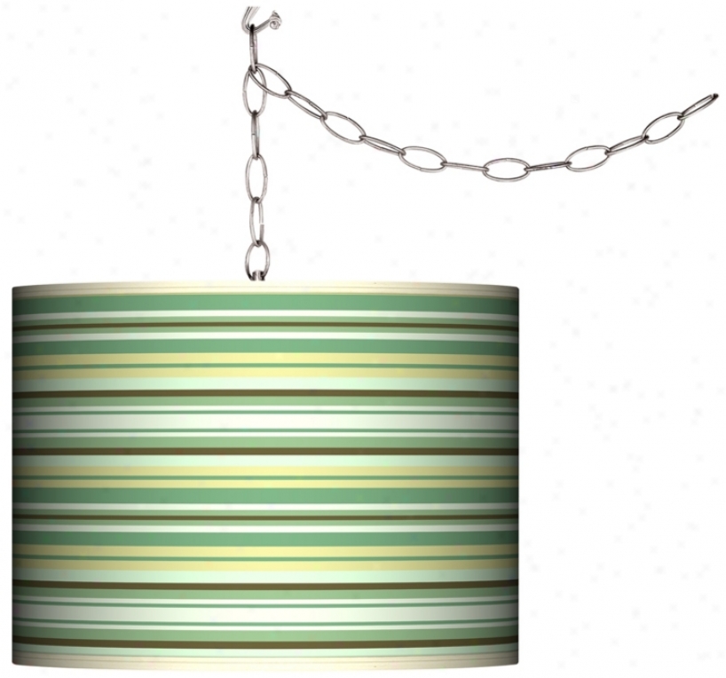 Lexington Stripe Swag Style Plug-in Chandelier (f9542-k3486)