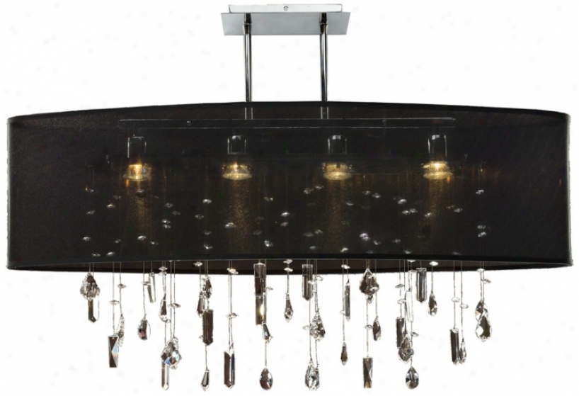 Lifestyles 33" Wide Oval Large Black Pendant Chandelier (n7284)