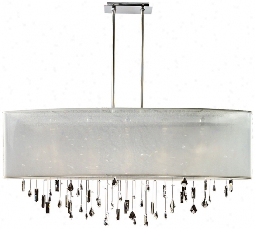 Lifestyles Crystal And White 45" Wide Pendant Cnandelier (u5483)