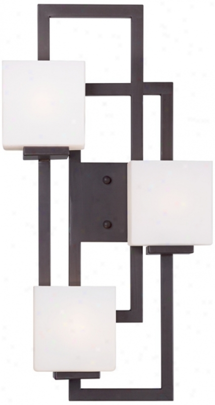 Lighting On The Square 3-light 10 1/4" Bronze Wall Sconce (w2576)