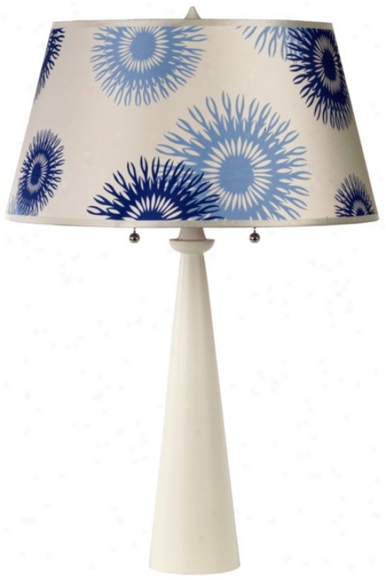 Lights Up! Blue Cornflower Nikki Antique Bronze Table Lamp (t5216)