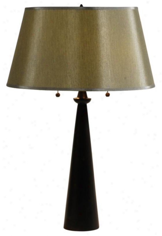 Lights Up! Dasan Bronze Table Lamp With Silk Glow Shade (99785)