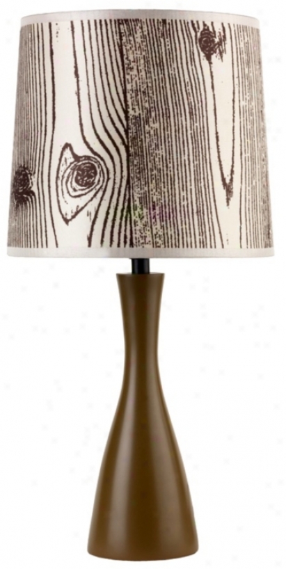 Lights Up! Faux Bois Shade Olive Finish Oscar Table Lamp (t3509)