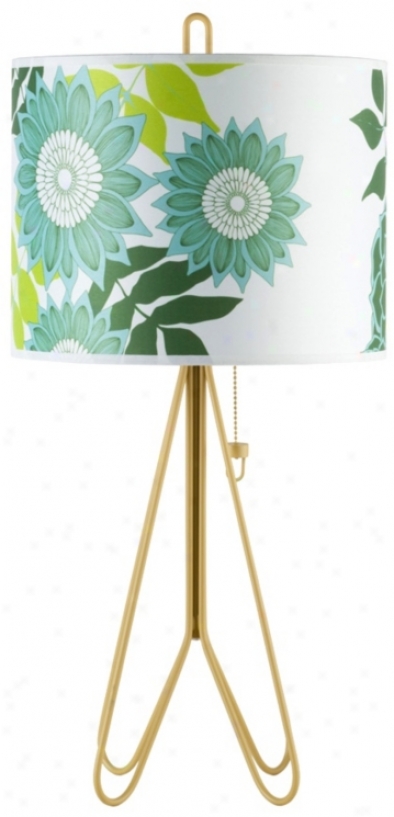 Loghts Up! Flight Dark Yellow Anna Green Shade Table Lamp (t6648)