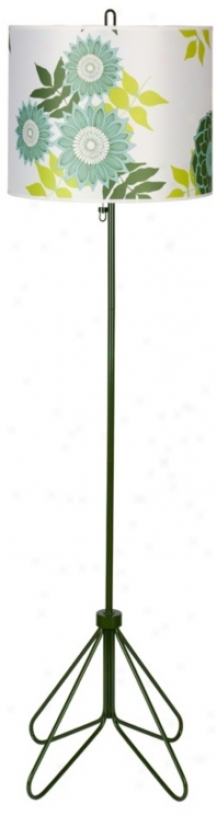 Lights Up! Flight Forest Green &apm; Anna Green Obscure Floor Lamp (t2993)