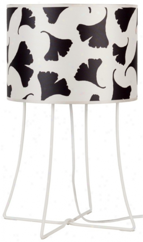 Lights Up! Virgil Black Ginko Leaf Shade Table Lamp (t6660)