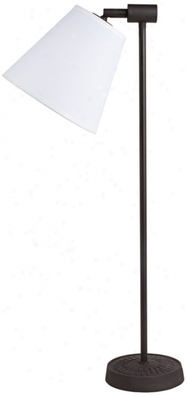 Lights Up! Zoe Light White Linen Antique Iron Desk Lamp (w5924)