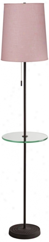 Lights Up! Zoe Rose Tweed Floor Lamp With Tray (w5954)