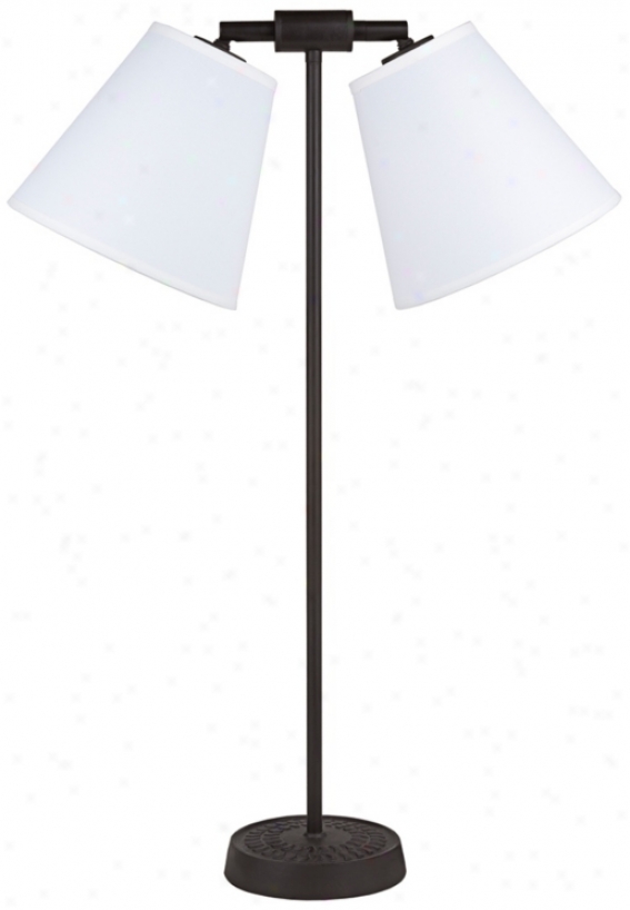 Lights Up! Zoe Twin Light Ivory Ipanema Desk Lamp (w5932)