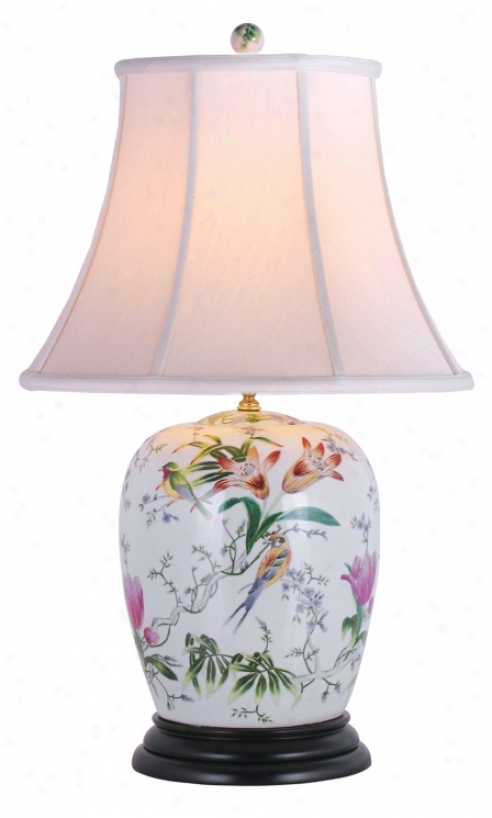 Lily Ginger Jar Porcelain Table Lamp (g696)