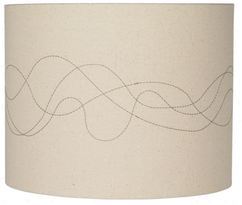 Linen Abstract Stitched Lamp Shade 14x14x11 (spider) (k304)