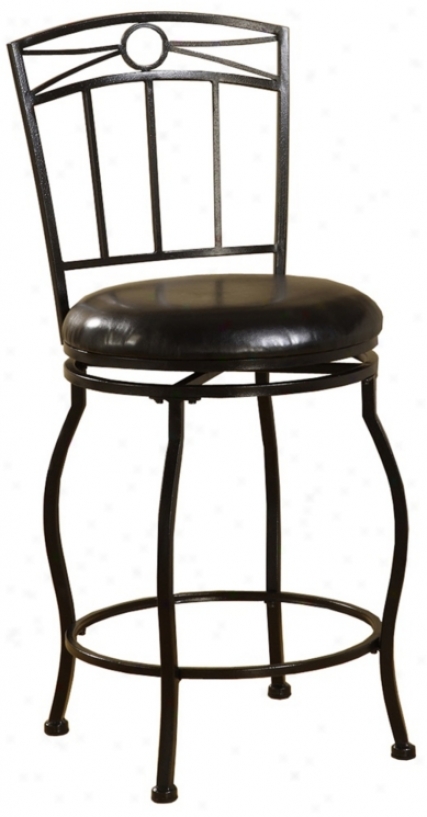 Linon Circle Top 24&quit; High Swivel Counter Bar Stool (m9573)