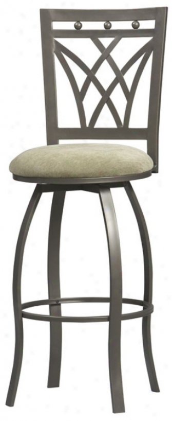 Linon Crown Back 24" High Swivel Reckoner Bar Stool (m9546)