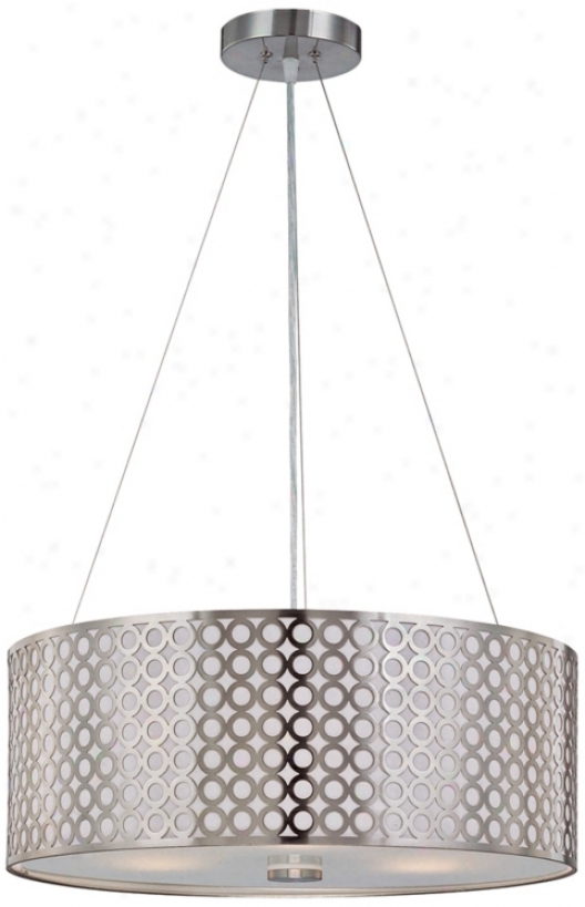 Lite Source 20" Wide 3-light Polished Steel Pennant Light (u8632)