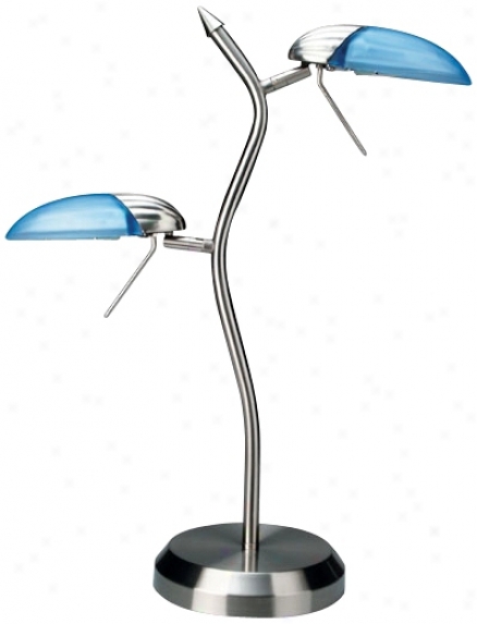 Flower Source Dancer Collection Blue Desk Lamp (h5784)