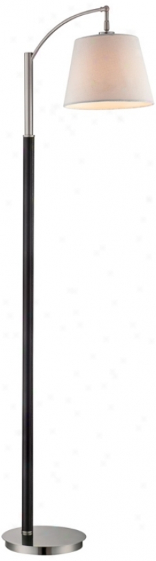 Lite Source Lucio Black Leather And Chrome Floor Lamp (v9525)