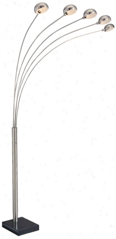 Lite Source Multi-lite 5-arm Polished Steel Arc Floor Lamp (v1253)