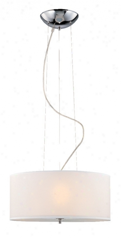 Lite Source Olwen 3-light White Fabric Round Pendant Fixture (g0527)