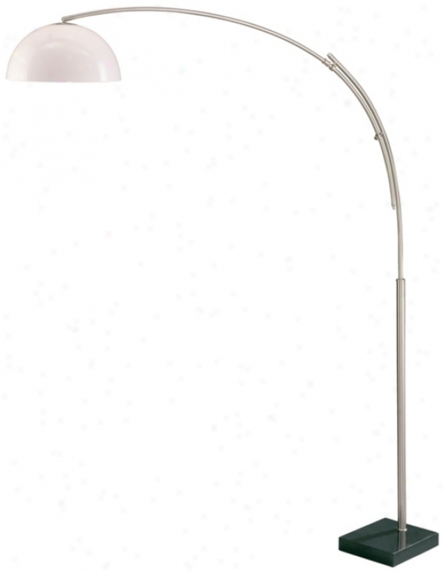 Lite Source Polished Nickel Marble Arc Floor Lamp (29944)