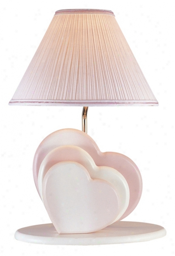 Lite Source Soft Pink Love Hearts Night Light Table Lamp (80150)