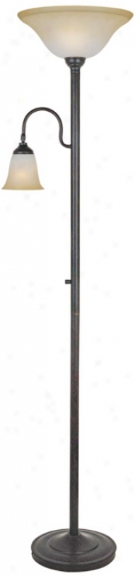 Lite Source Thiago Bronze Torchiere Lamp With Reading Arm (v1099)