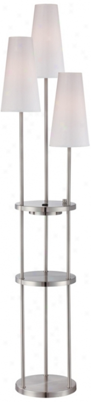 Lite Source Vidal Floor Lamp With Shelves And Power Outlet (v9492)