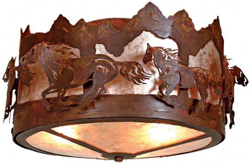 Logen Assemblage Horse Mountain 17" Wide Ceiling Light (j0572)