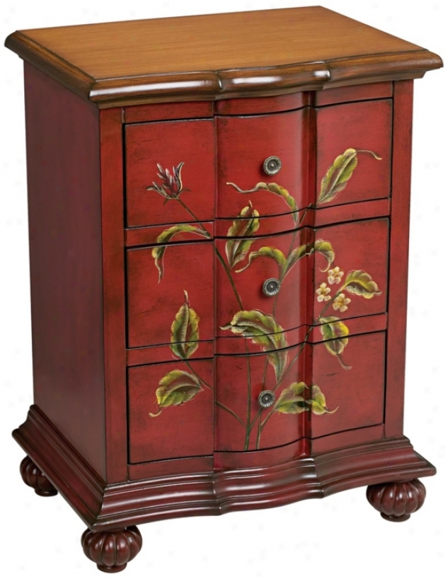 Lorraine Handpainted Wood 3-drawer Table (t0613)