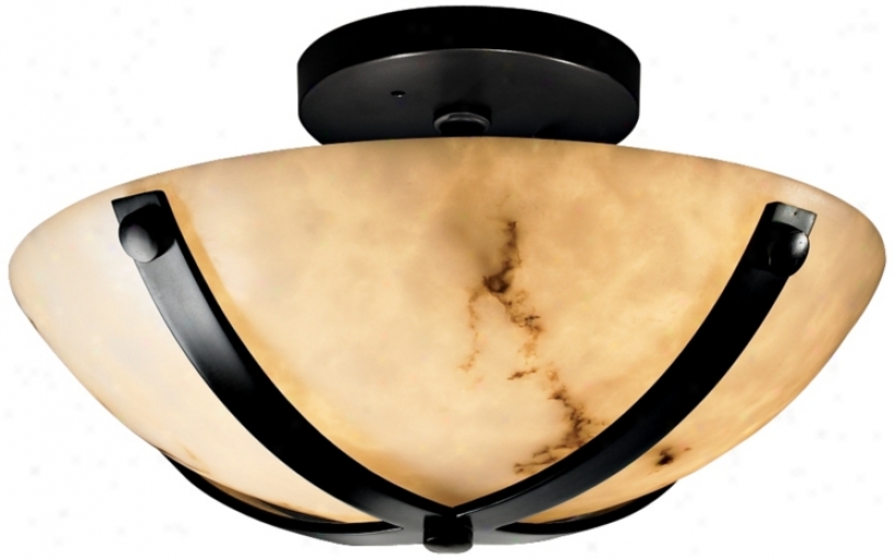 Lumenaria Faux Alabaster 13 3/4" Wide Ceiling Light (k5307)