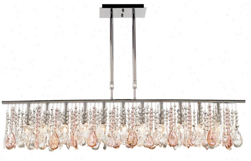 Luminous 48" Wide Clear And Pink Crystal Chandelier (72842-00659-00659)