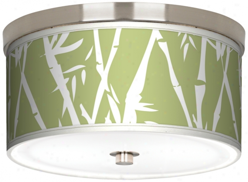 Lush Bamboo Nickel 10 1/4" Wide Ceiling Light (j9214-k1706)