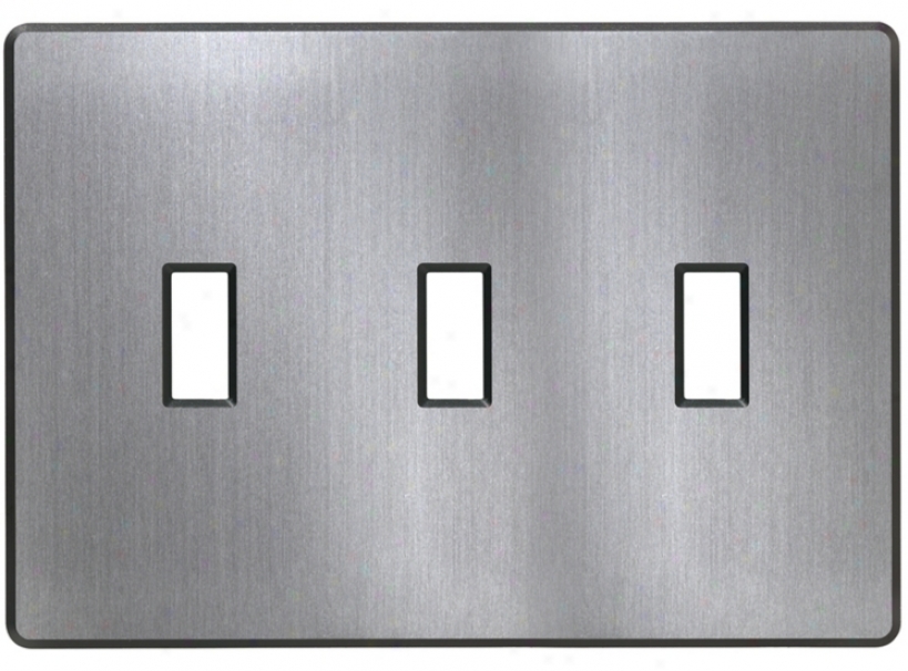 Lutron Fassada 3 Gang Screwless Stainless Steel Wallplate (29797)