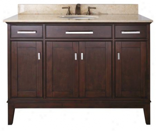 Madison Light Espressso 49" Wide Marble Top Sink Vanity (r6952)