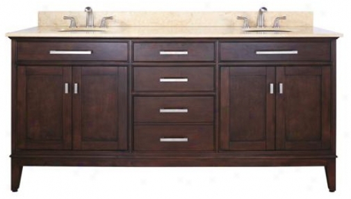 Madison Ligh tEspresso 73" Wide Marble Top Sink Vanity (r6955)