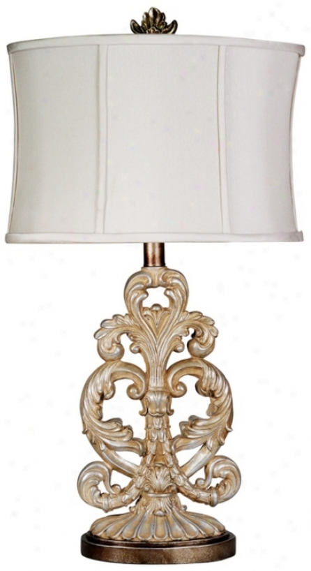 Magnolia Acanthus Antiqued Table Lamp (w5621)