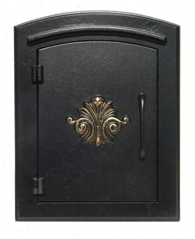 Manchester Scroll Black Column Insert Mailbox (25879)