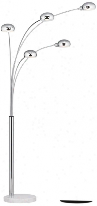 Marble Base Five Light Arc Floor Lamp (m0734)