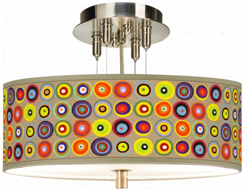 Marbles In The Park Giclee 14" Wide Semi-fluhs Ceiling Light (55369-v3133)