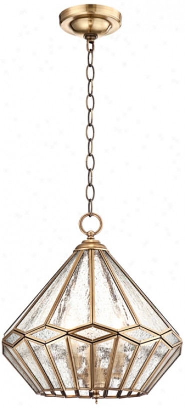 Marilyn Inverted Diamond 14" Wide Brass Mini Pendant Light (w3301)